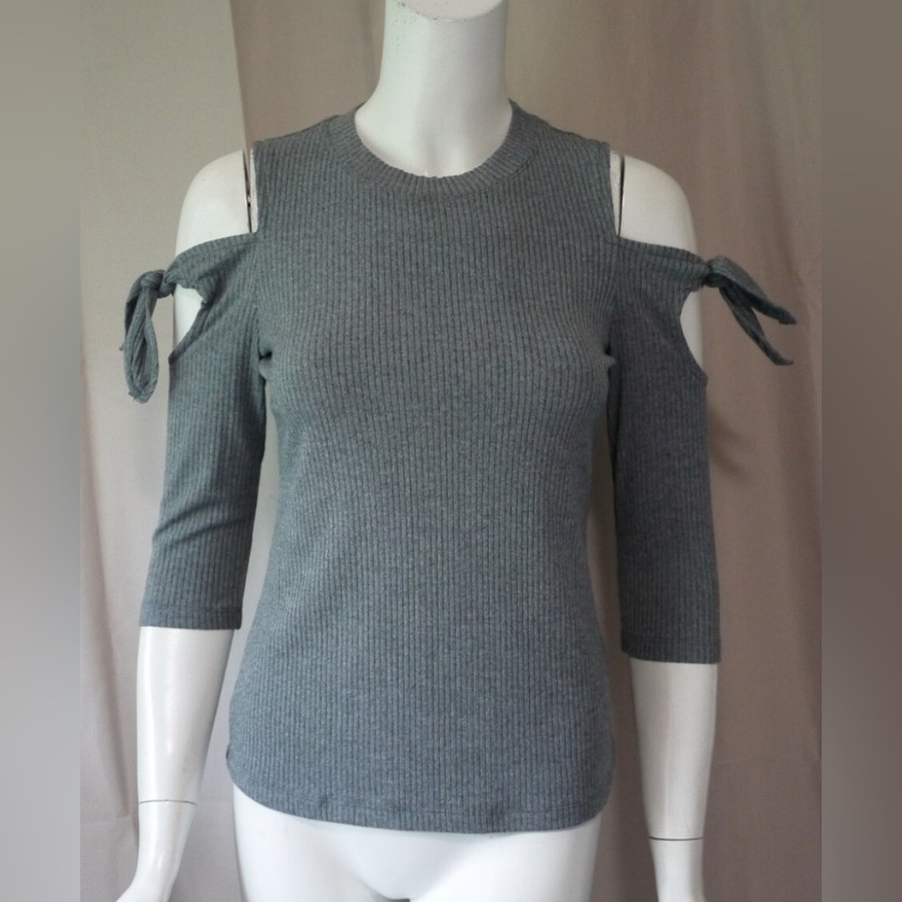 Rebecca Taylor Gray Cold Shoulder Sweater S